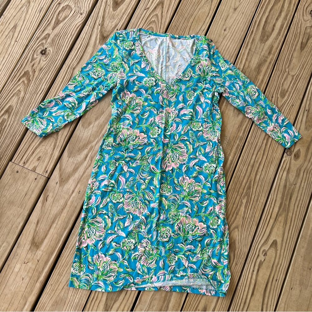 Lilly Pulitzer dress M knit cotton 3/4 sleeve